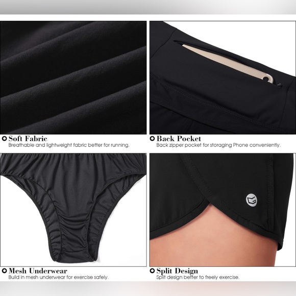 G Gradual Women's Running Shorts with Mesh Liner 3" - Picture 5 of 9